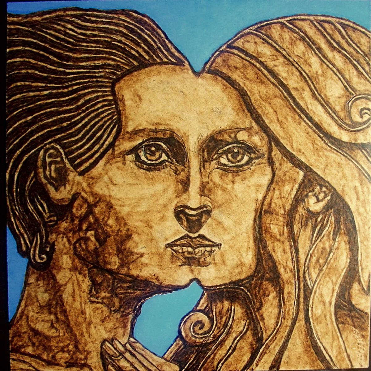 Expressive Painting , Anima And Animus By Milis Pyrography, 12 X 12, Artwork For Sale On Artfinder