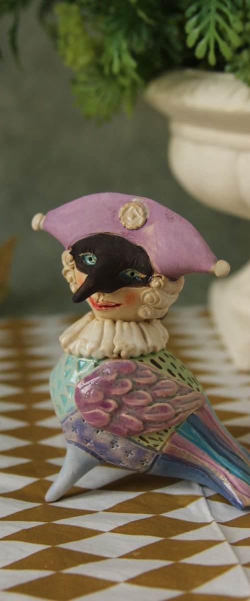 Tiny Nosy Bird. Ceramic sculpture. Offer: Get 3 Pay for 2 by Elya Yalonetski