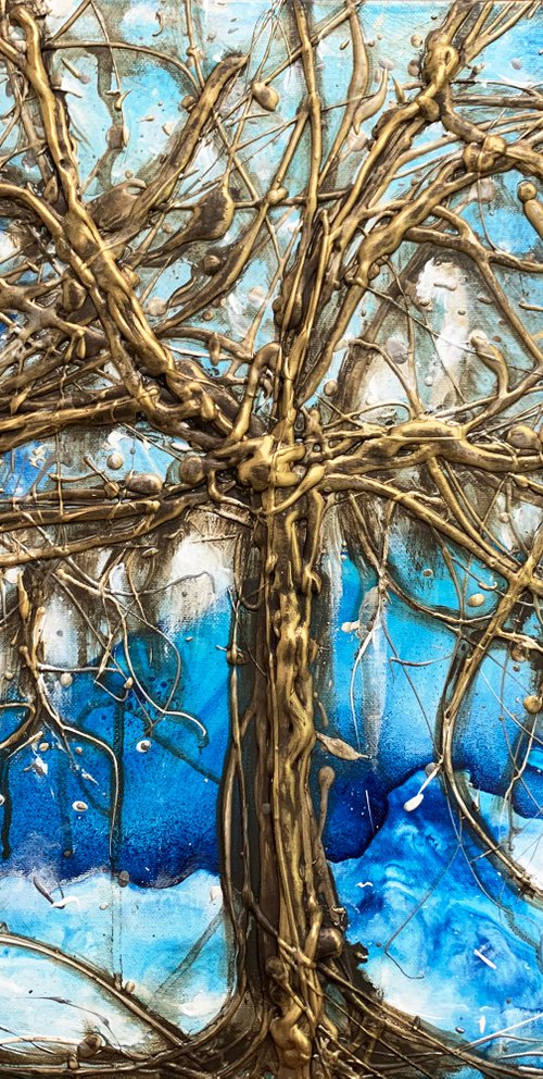 Copper Blue Tree by Carol Wood