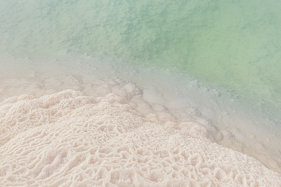 Dead Sea. Salt above water