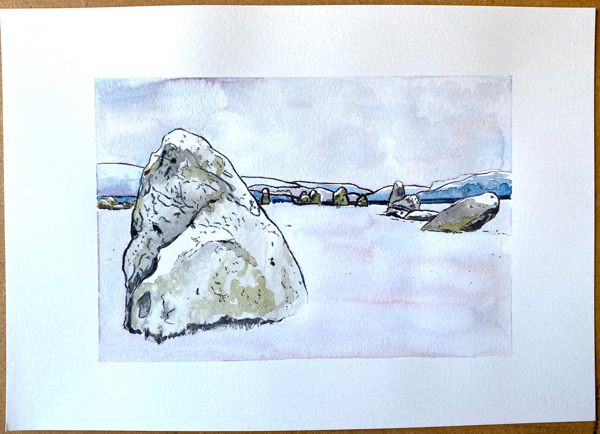 Impressionistic Landscape Limited Edition Print By Kaz Jones, 12 X 8", Winter Sunset At Castlerigg, Original Artwork