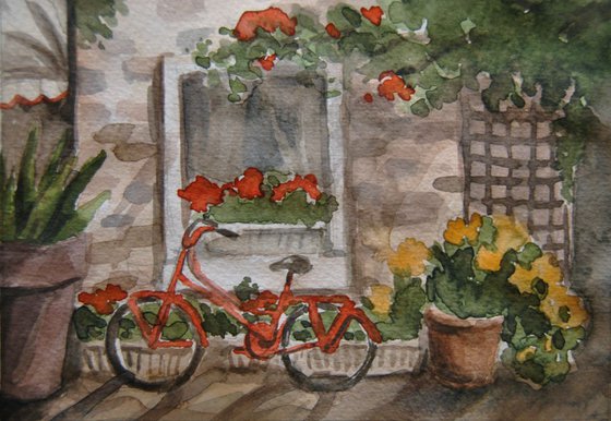 Red bicycle