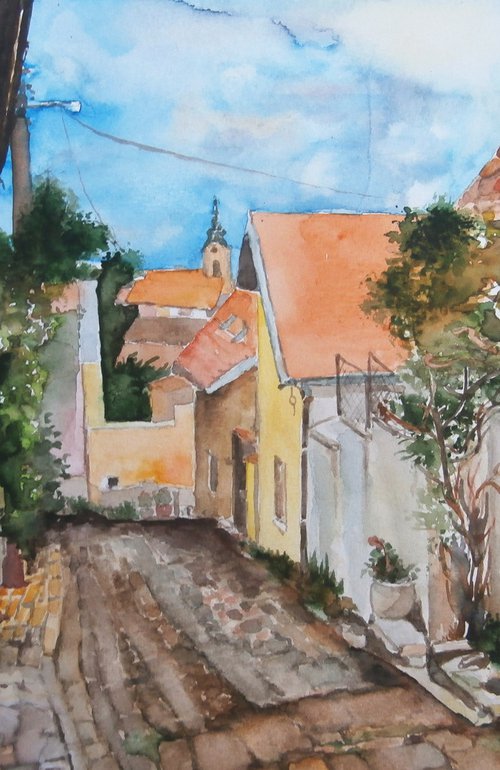 STREET WITH COBBLESTONES by Zoran Mihajlović Muza