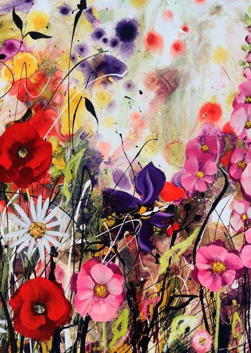 Radiant Chaos, Floral Landscape by Angie Wright
