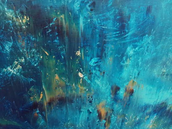 Star dust - XL  blue abstract painting