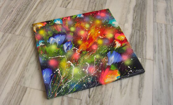 ”Evening Garden” Abstract Painting on canvas