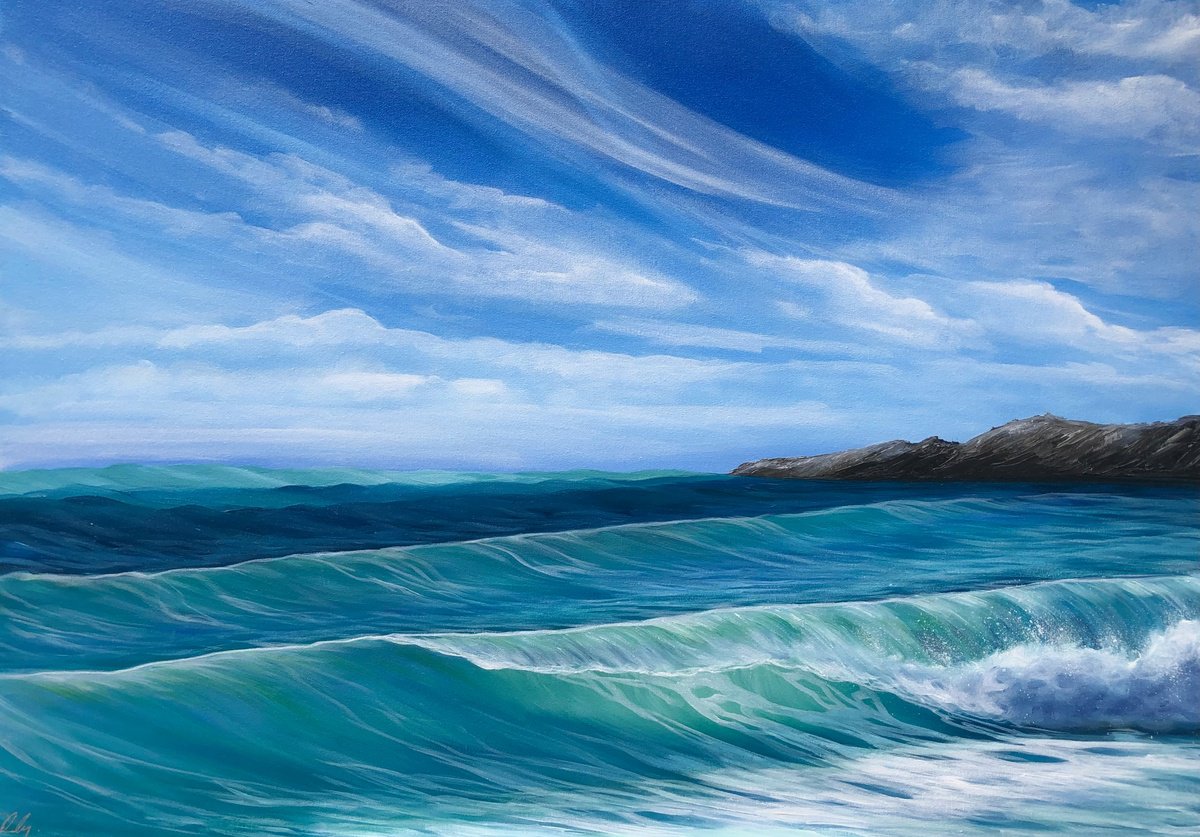 Fistral Rolling Waves by Catherine Kennedy