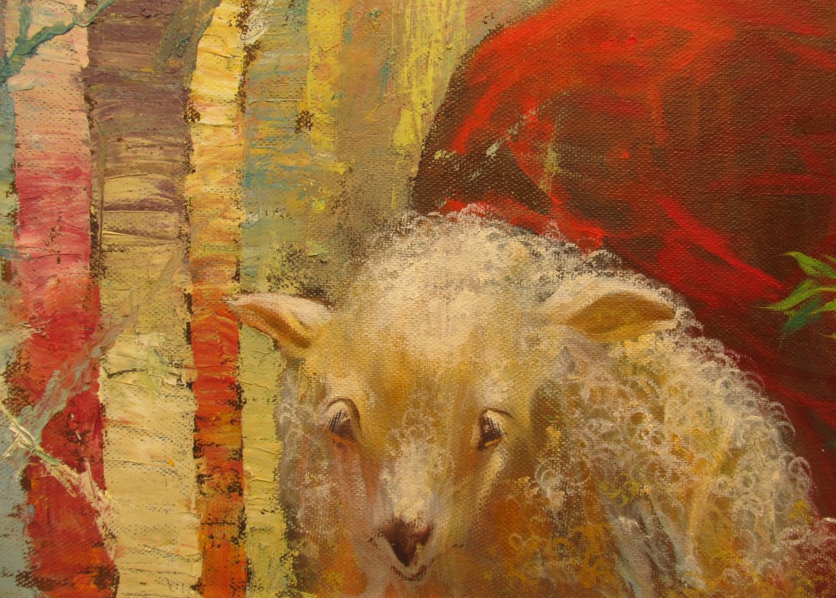 Abstract Oil Painting By Serhiy Roy, 33 X 31", Sheeper, Original Artwork