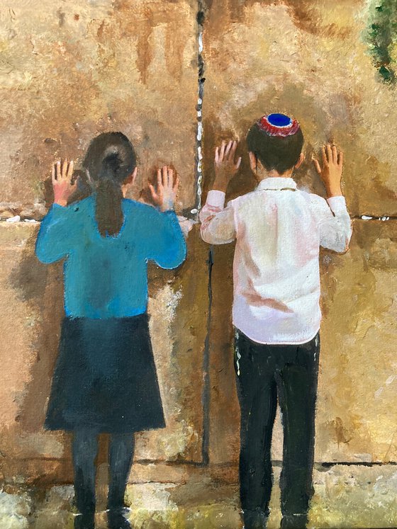 Children at the Western Wall