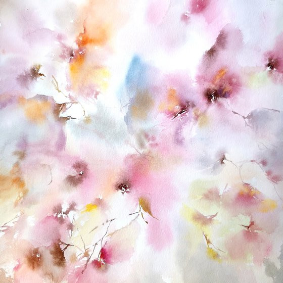 Delicate abstract flowers