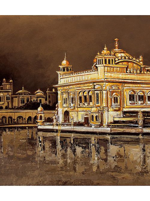 The golden temple by ARTIST GURDISH  PANNU