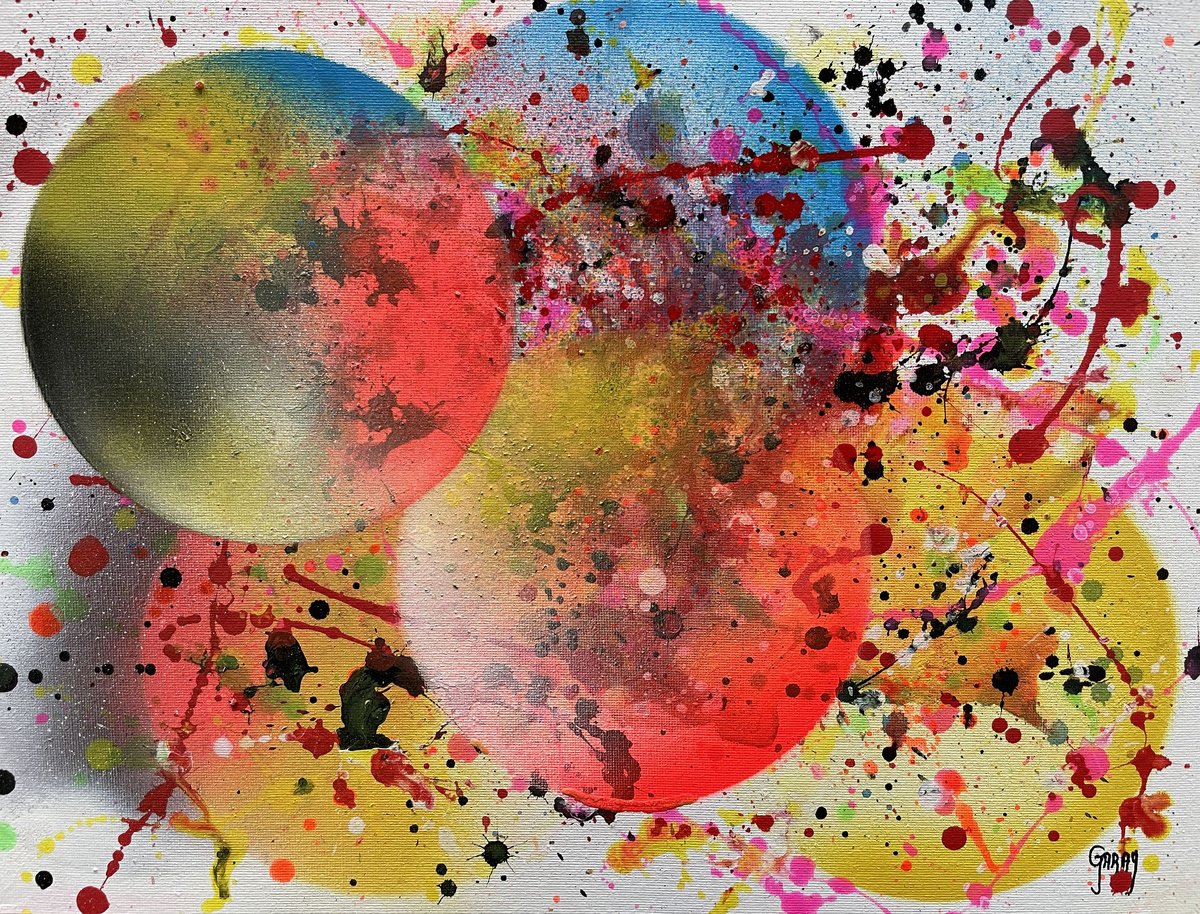 Abstract Acrylic Painting By Juan Jose Garay, 16 X 20", Ave Fenix 010, Original Artwork