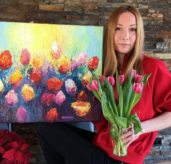 "Tulips" flowers art