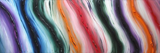 Pure Color - 120x40 cm, LARGE XXL, Original abstract painting, oil on canvas,