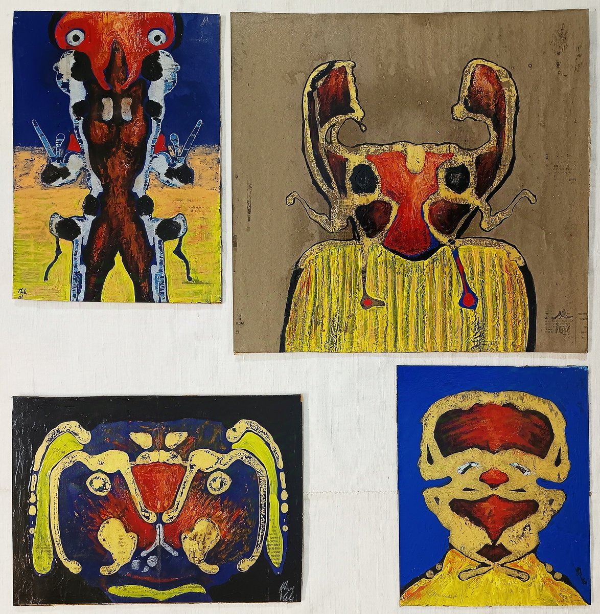 Portrait Painting By Antonio Mele, 24 X 25, Alieni 4, Original Artwork