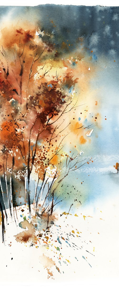 Autumnal Trees Landscape by Sophie Rodionov