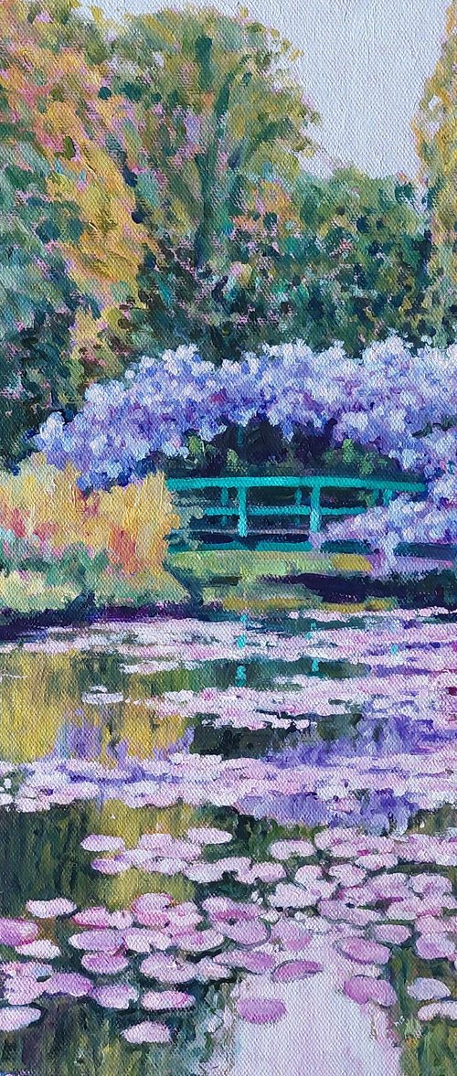 Monet's Bridge and Reflections by Zoe Elizabeth Norman