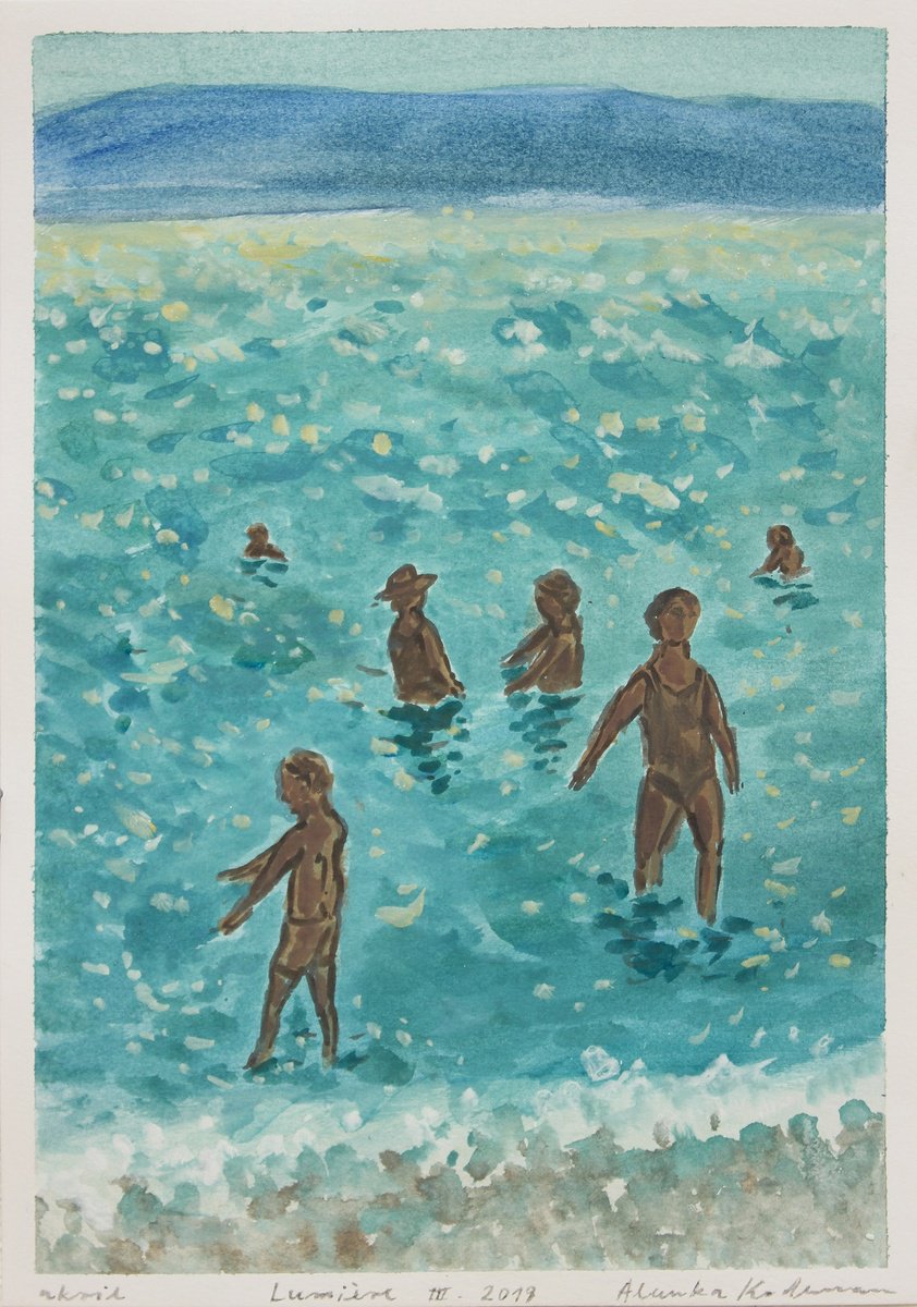 Lumi�re III., 2019, acrylic on paper, 29.5 x 20.8 cm by Alenka Koderman