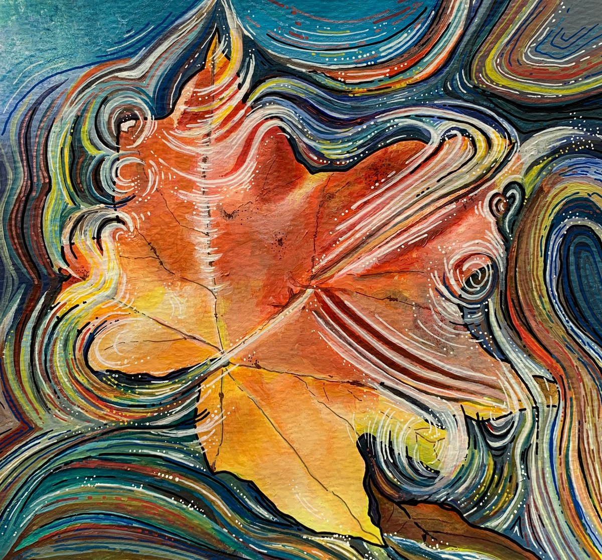 Autumn Swirl By Karen Elaine Evans, 10 X 10, Artwork For Sale On Artfinder