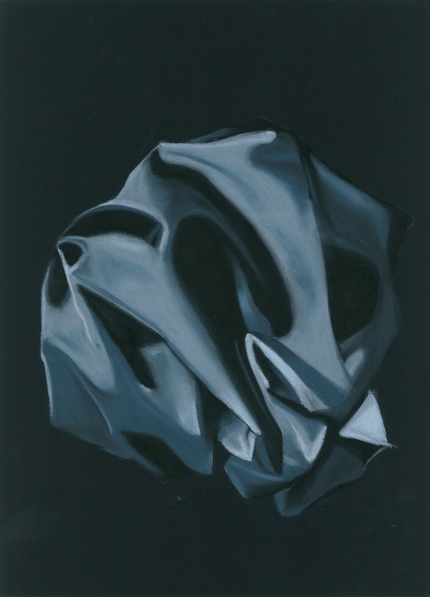 Impressionistic Pastel Drawing , Satin Black On Black By Kristine Facchetti, 15 X 19, Artwork For Sale On Artfinder