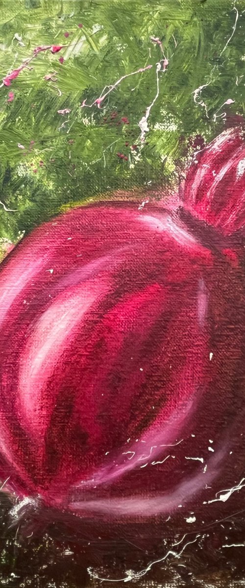 Pomegranate Oil Painting by Halyna Kirichenko