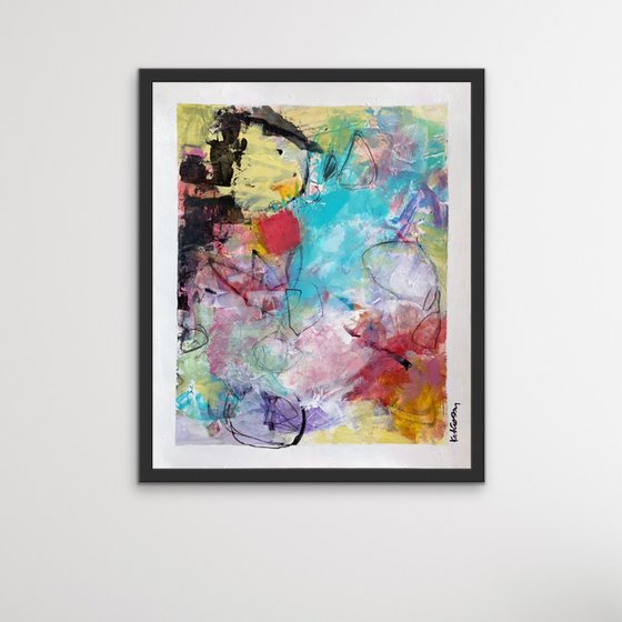 Butterfly Kisses - energetic bold contemporary abstract art painting