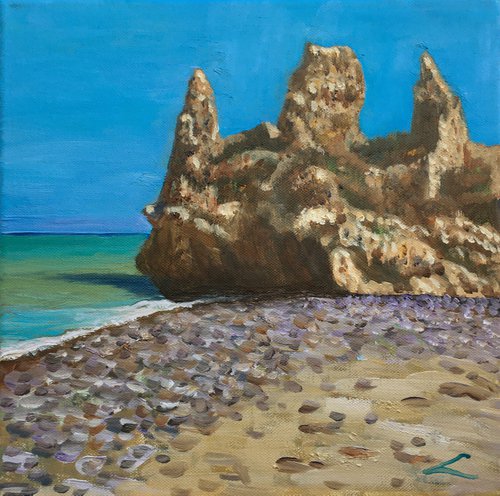 Beach rocks and ruins by Elena Sokolova