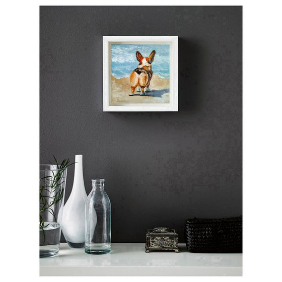 Corgi Painting Original Art Dog Artwork Corgi Butt Wall Art