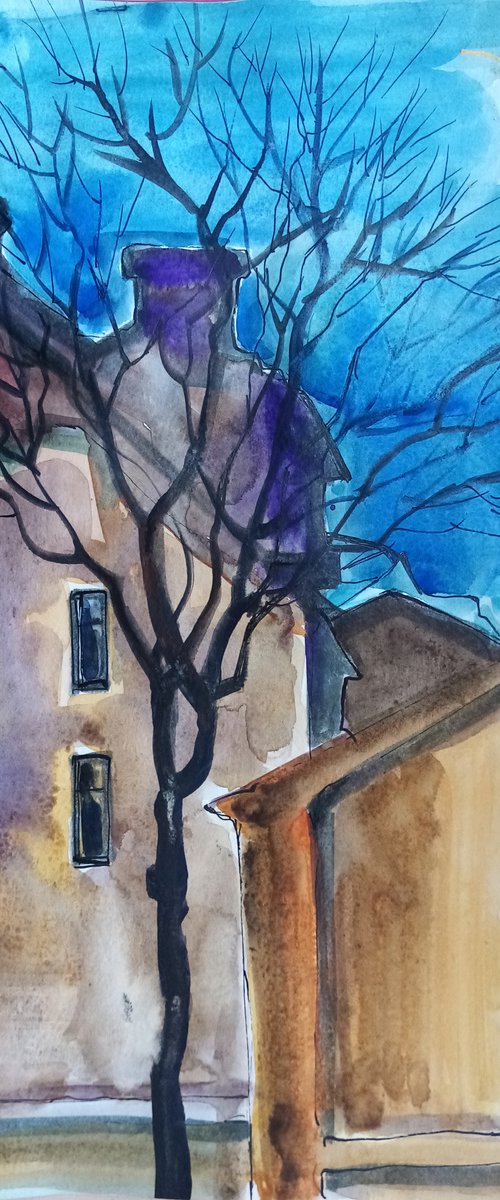 Old district of the town by Oxana Raduga
