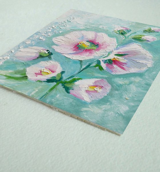 Mallow flowers painting