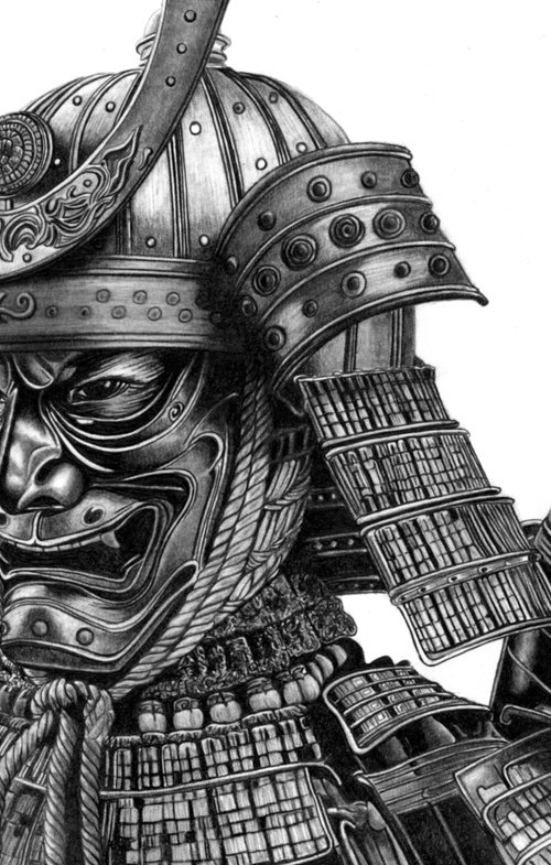 Japanese Samurai Mask & Helmet by Paul Stowe