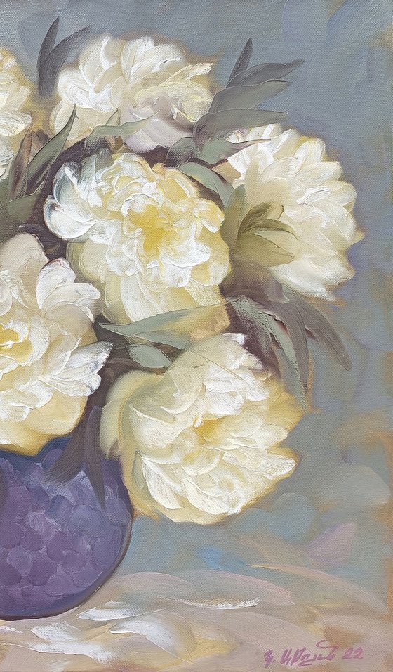 White peonies