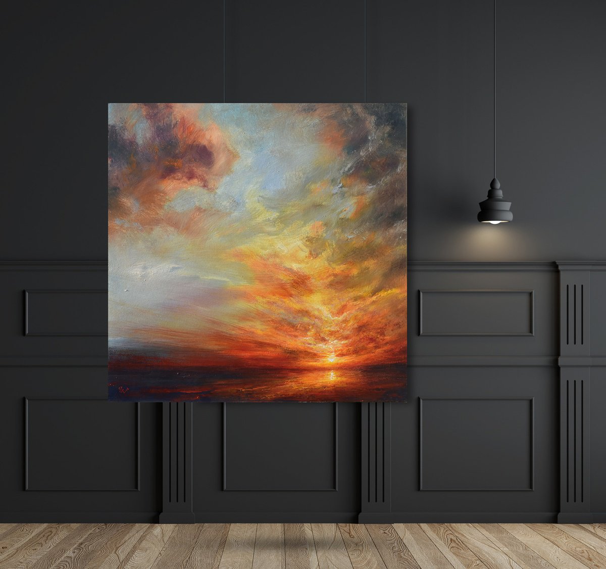 Abstract Landscape Acrylic Painting By Ivan Grozdanovski, 33 X 33, View Of A Thousand Words, Original Artwork