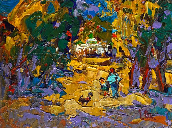 Alley in the autumn park