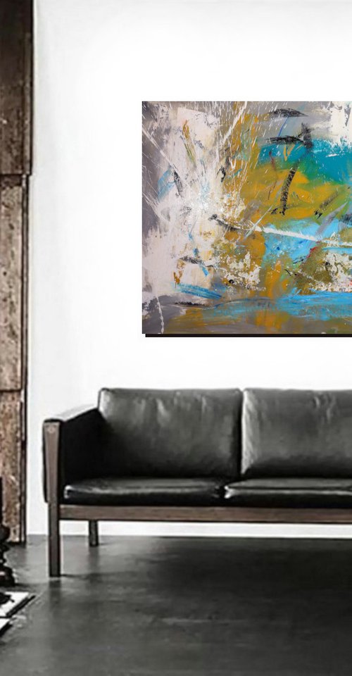 large paintings for living room/extra large painting/abstract Wall Art/original painting/painting on canvas 120x80-title-c661 by Sauro Bos