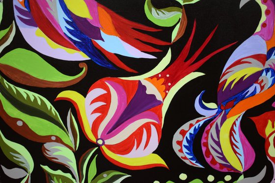 Birds on Flowers