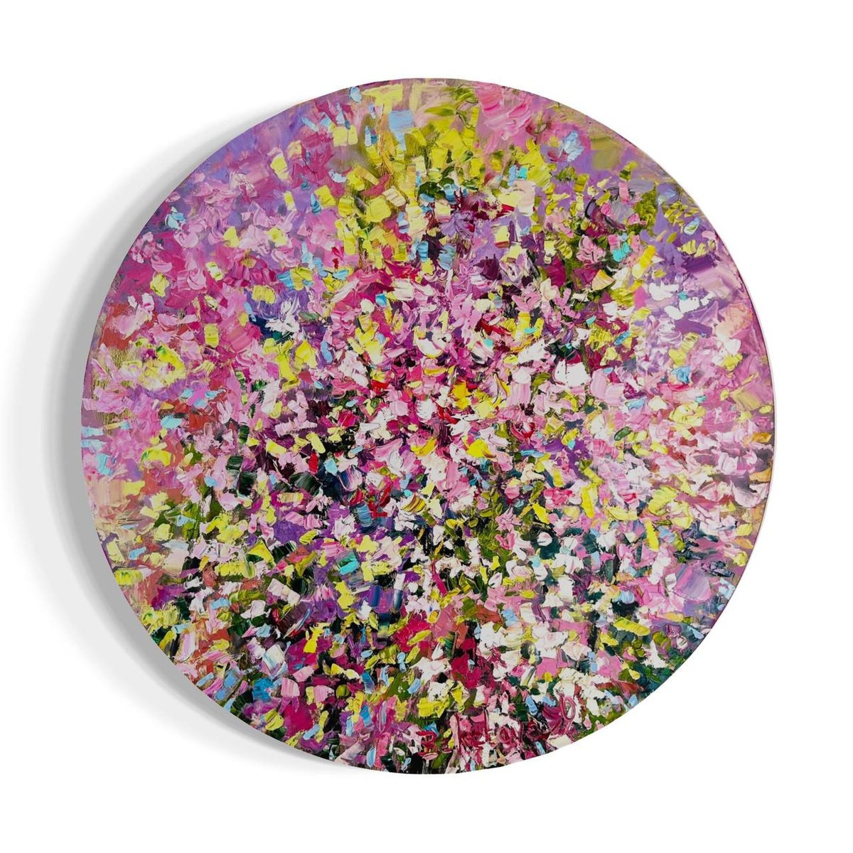 Impressionistic Botanical Oil Painting By Olga Beketova, 24 X 24", Life In Blossom #2, Original Artwork