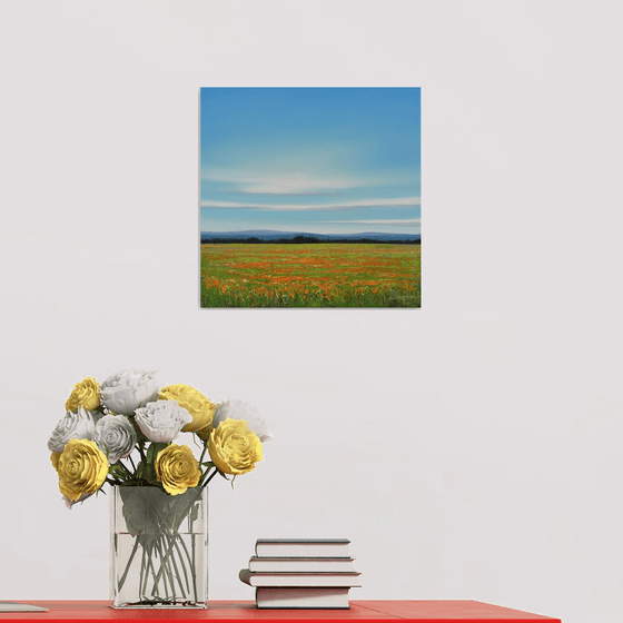 Flower Field - Blue Sky Landscape