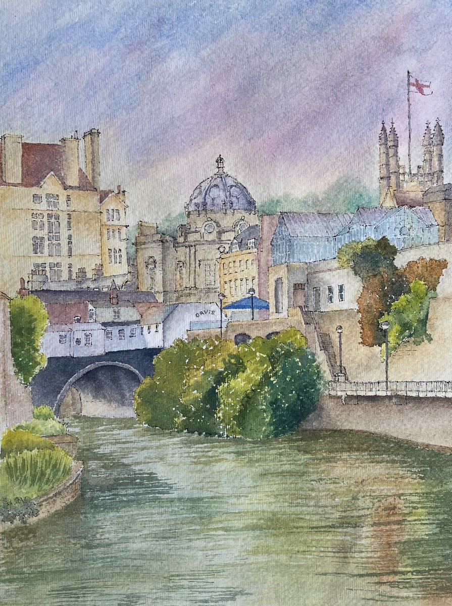 Impressionistic Cityscapes Watercolour By Jane Denton, 10 X 14, Pulteney Bridge, Bath, Original Artwork