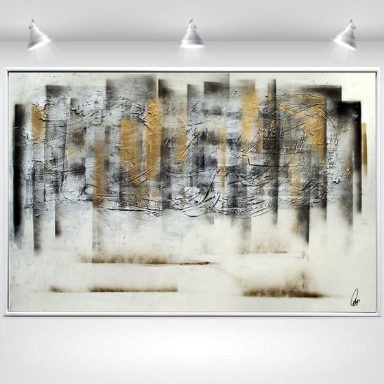 City of Gold  - Abstract Art - Acrylic Painting - Canvas Art - Framed Painting - Abstract Painting - Industrial Art