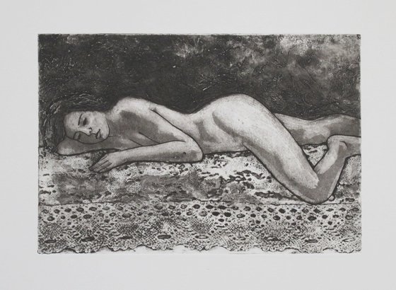 Reclining female nude revised