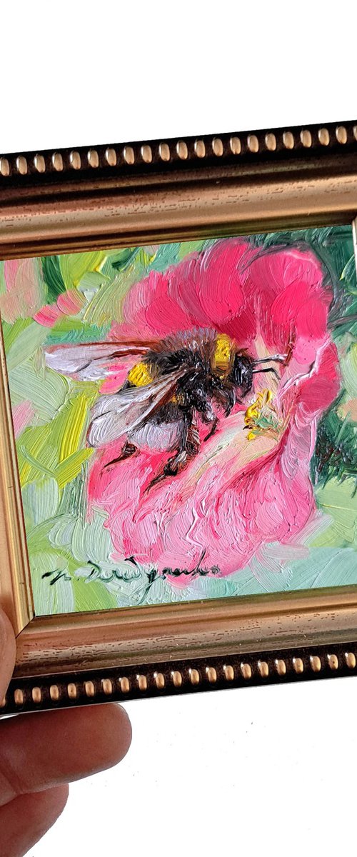 Bumblebee on flower by Nataly Derevyanko