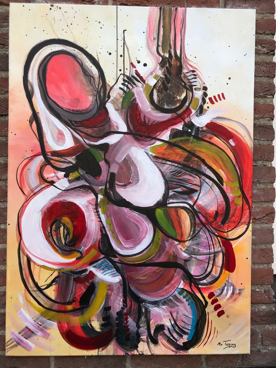 " Hold me  “ / XXL Large abstract painting / 70x100cm (28x40")