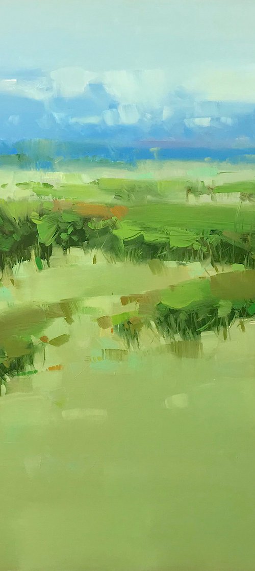 Green Valley, Original oil painting, Handmade artwork, One of a kind by Vahe Yeremyan