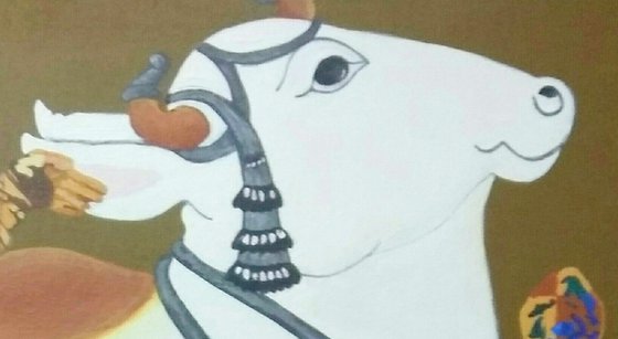 Radha Krishna and Happy Cow