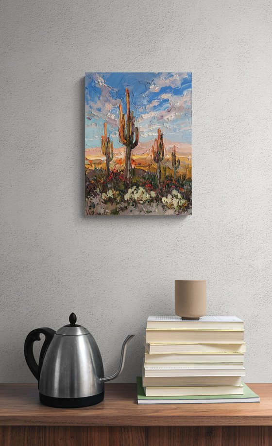 Cactus Desert at Sunset