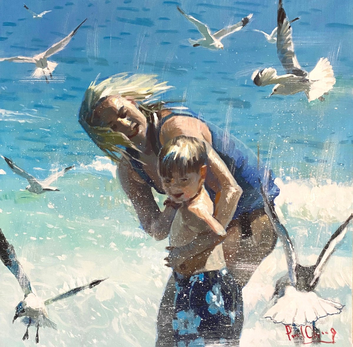  Mother And Son #10 By Paul Cheng, 24 X 24, Artwork For Sale On Artfinder