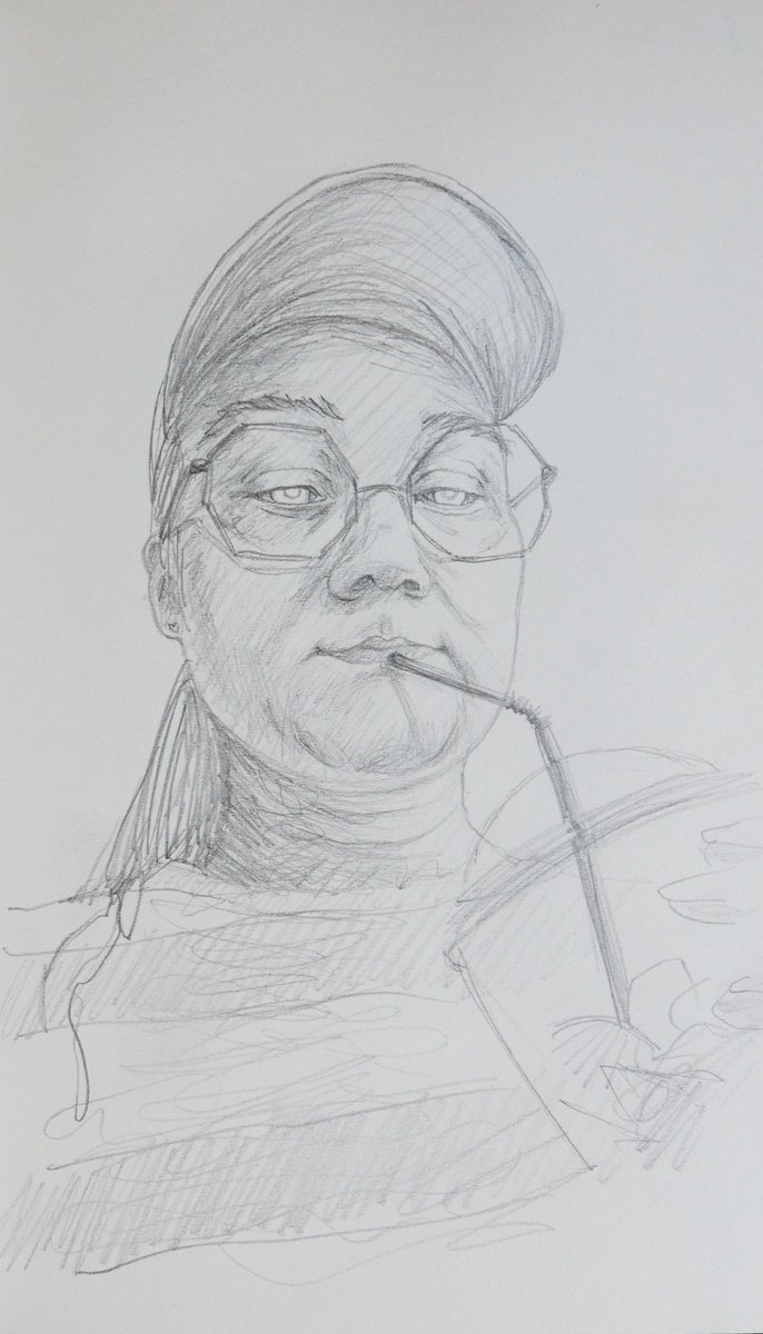 Face sketch July 6 by Karina Danylchuk