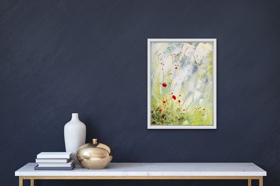 Jardin givré - Original abstract oil painting on canvas - One of a kind