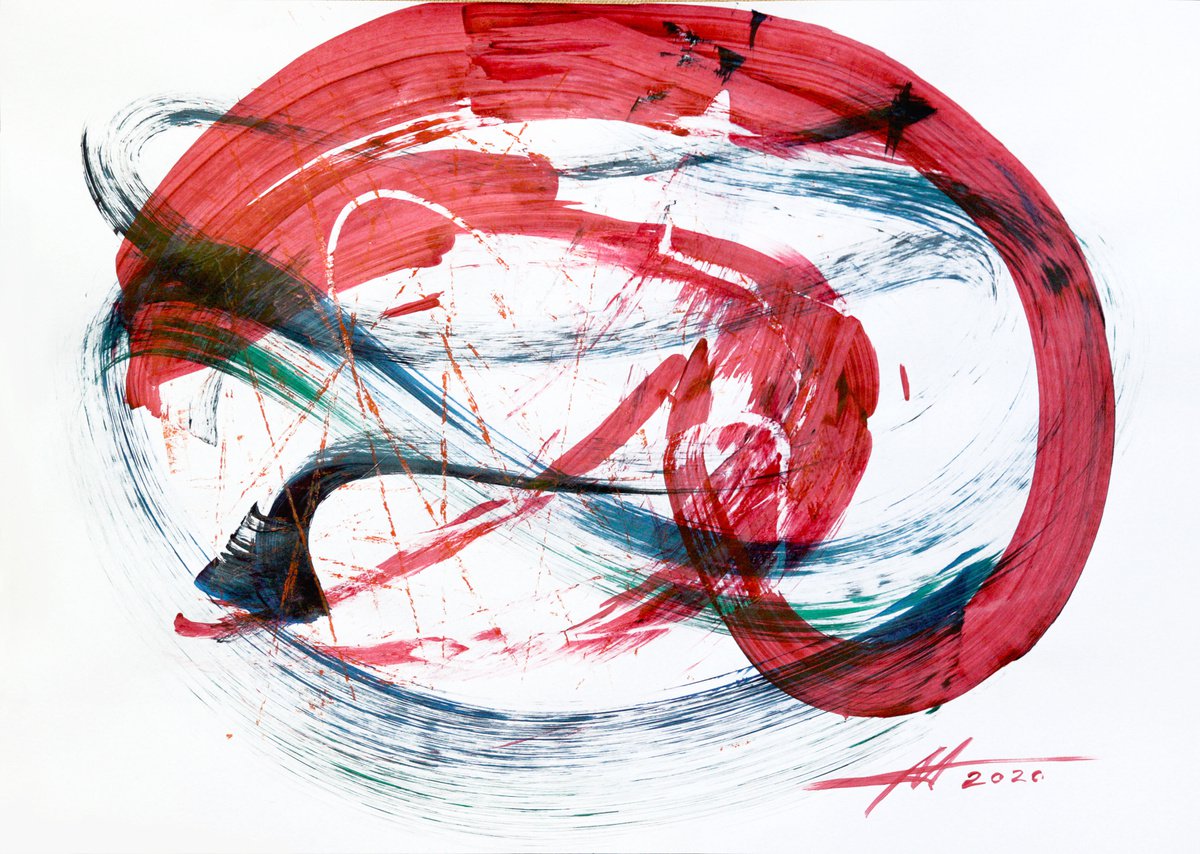 Abstract Acrylic Painting By Anatoliy Menkiv, 33 X 24, #7 Metaphysics Series, Original Artwork